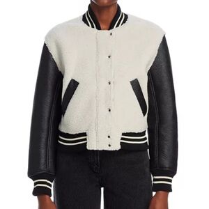 BLANKNYC Colorblocked Faux Fur Bomber Jacket